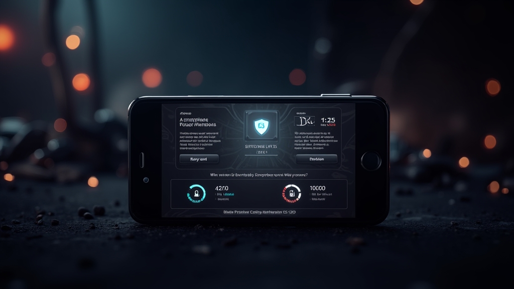 Smartphone affichant des mises à jour, la sécurité et les performances de l’application